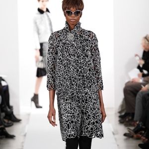 ◇♡$3,900 OSCAR DE LA RENTA EXQUISITE CASHMERE LACE BEAD ESTABL RUNWAY COAT XL